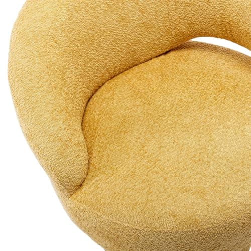 i-POOK Accent Chair: Swivel Barrel Armchair with Wide Upholstery & Fluffy Fabric, 300 Lbs Capacity, Yellow