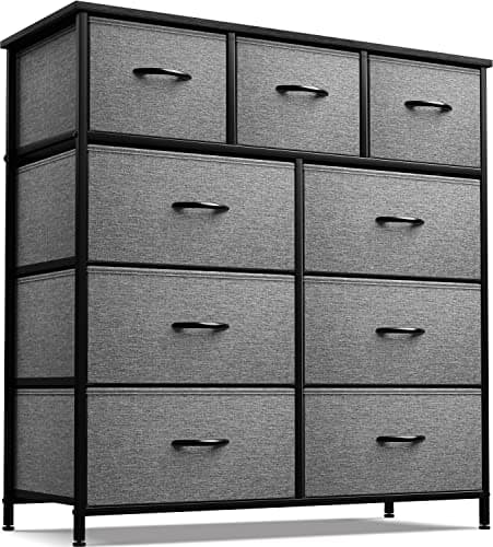 Sorbus Dark Grey Dresser with 8 Drawers for Bedroom Storage