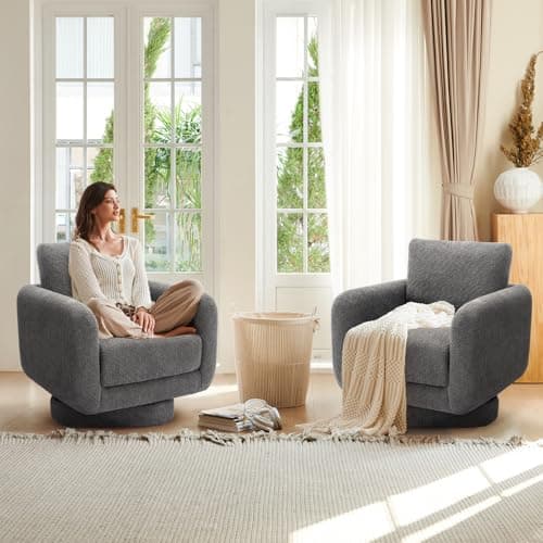 COLAMY Swivel Accent Chair - White, Living Room Essential