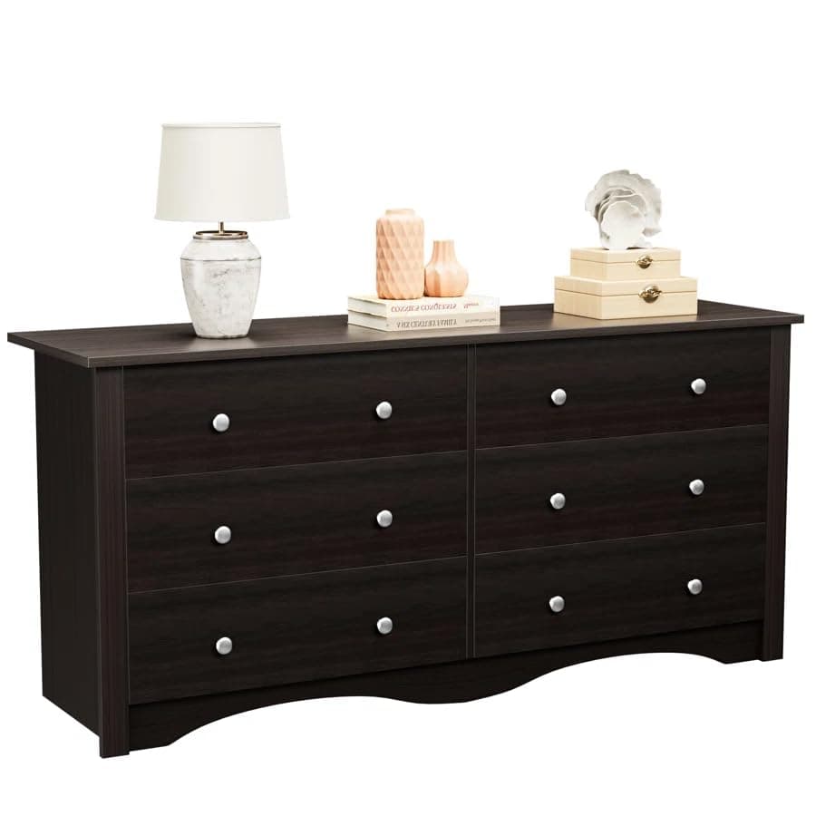 Homall Black 6 Drawer Wood Dresser for Bedroom & Living Areas