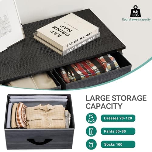 YITAHOME Tall Dresser with 8 Drawers & Fabric Bins for Bedroom & Closet