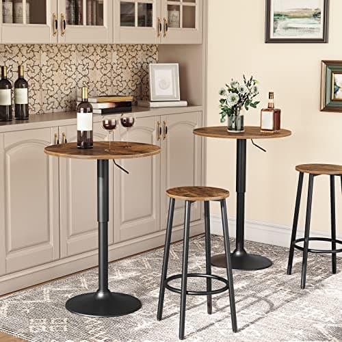 HOOBRO Rustic Brown Bar Stool Set, Kitchen & Dining Room BF03BY01