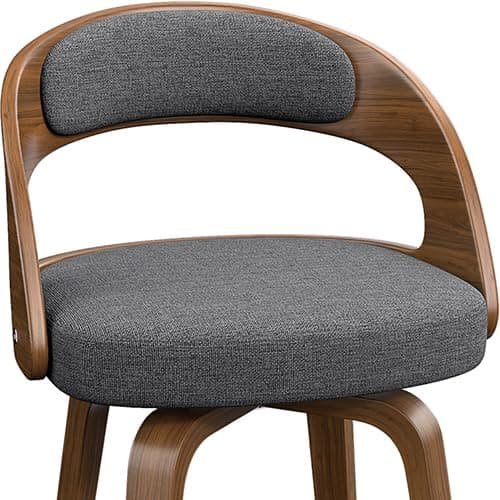 Mid-Century Modern Black Bentwood Bar Stool Set, 26" Counter Height, Kitchen and Bar