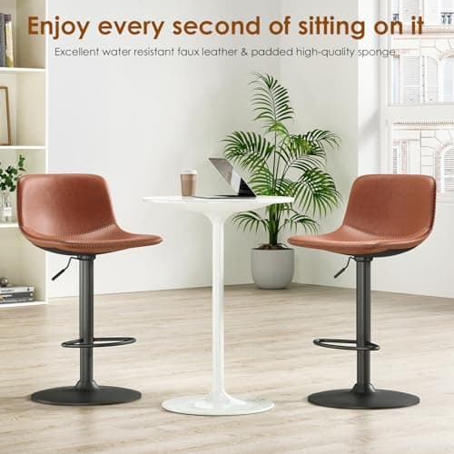 Mid Century Modern Swivel Bar Stools Set of 2 for Kitchen Island