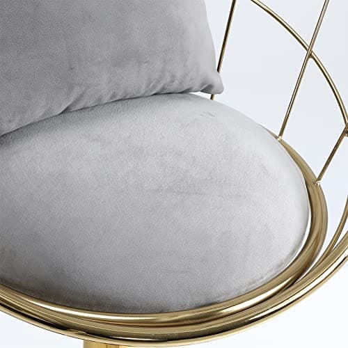 Swivel Bar Stools Set of 2 with Adjustable Height, Pillow, Back, Footrest - Grey Velvet Counter Height Bar Chairs