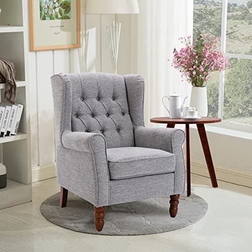 Beige Accent Chair Set of 2 with Hidden Storage