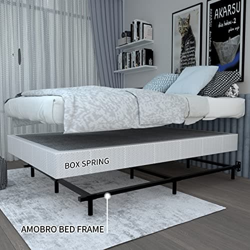 Queen Bed Frame - Heavy Duty Black 9-Leg Support, Noise-Freeassembly