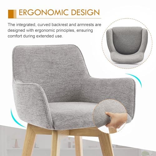 ONEVOG Counter Height Bar Stools Set of 2, Modern Swivel Grey
