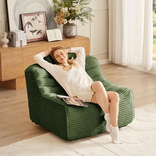 Mid Century Modern Oversized Swivel Chenille Arm Chair for Living Room