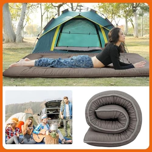 Foldable Japanese Futon Mattress for Camping, Guest Room - Twin, Grey