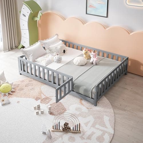 Sturdy Montessori-Style Wooden Floor Bed for Growing Children
