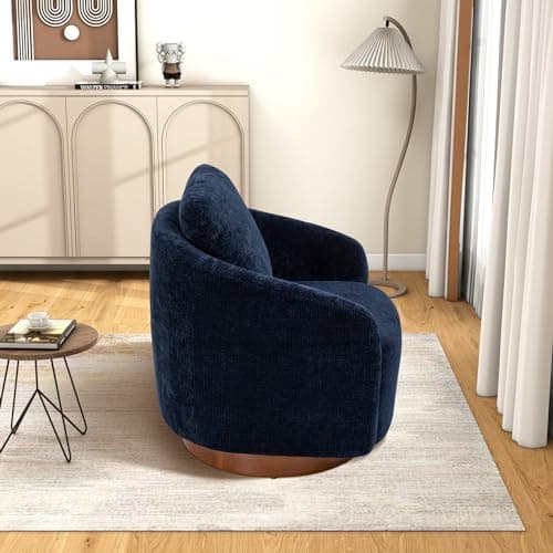 i-POOK Swivel Barrel Accent Chair, Navy