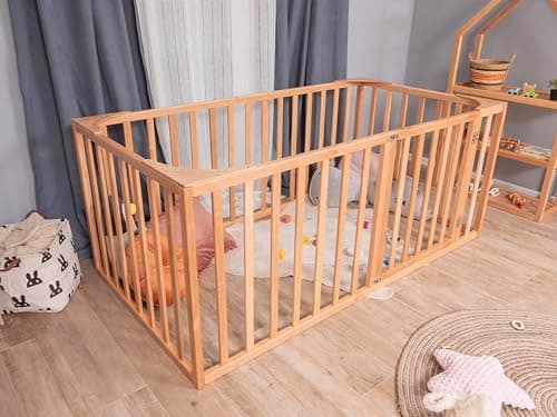Montessori Toddler Floor Bed with Rails - Kids Bed Frame