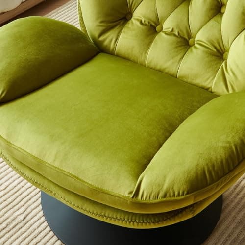 Oversized Swivel Chair with Ottoman, Light Green Lounge Sofa