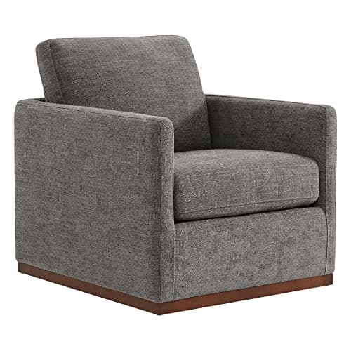 CHITA FSC Certified Mid Century Modern Genuine Leather Swivel Chair, Saddle Seat