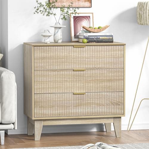 Anmytek Black 3-Drawer Dresser with Spacious Storage H0073