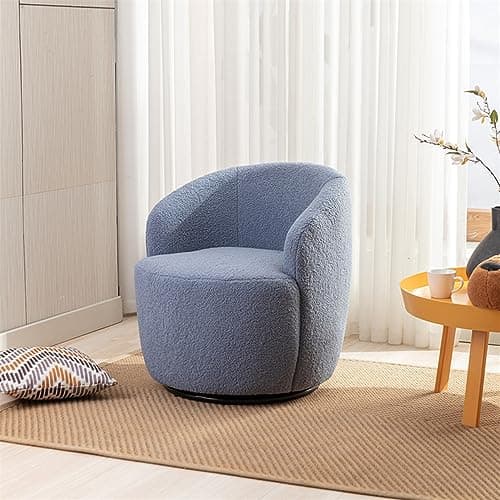 i-POOK Swivel Accent Chair, Modern Velvet Upholstered Armchair White