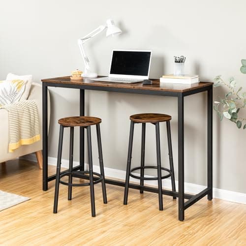 HOOBRO Rustic Brown Bar Stool Set, Kitchen & Dining Room BF03BY01