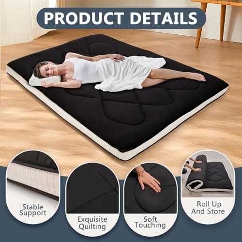Japanese Futon Mattress Twin Size 39x 80, Foldable Tatami Mat Portable Sleeping Pad