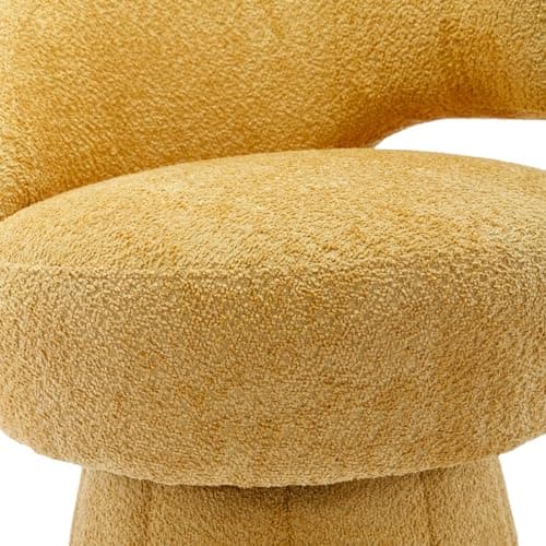 i-POOK Accent Chair: Swivel Barrel Armchair with Wide Upholstery & Fluffy Fabric, 300 Lbs Capacity, Yellow