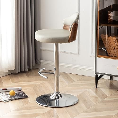 Mid Century Grey Faux Leather Swivel Bar Stool Set (Counter Height)