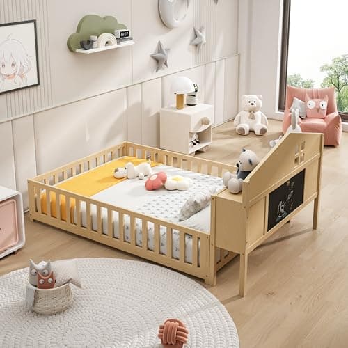 Sturdy Montessori-Style Wooden Floor Bed for Growing Children