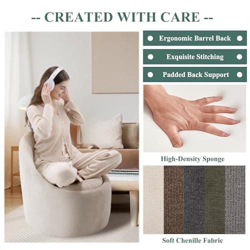 Beige Accent Chair Set of 2 with Hidden Storage