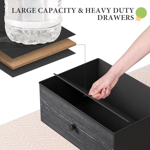 EnHomee Black Dresser for Bedroom with 12 Drawers, 40.7 W x 43.8 H, Fabric Storage