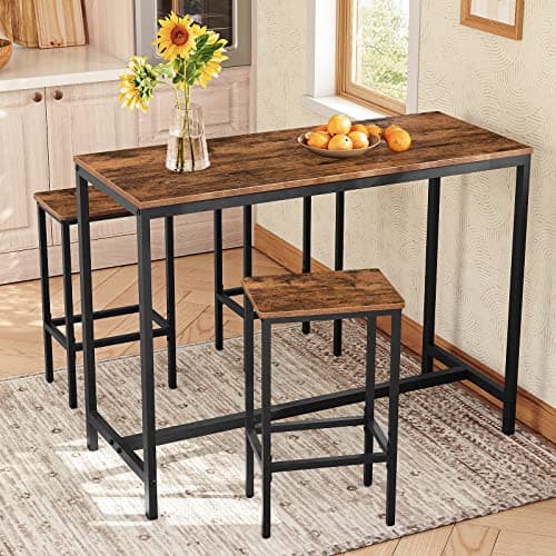 Rustic Brown Industrial Bar Stools, Set of 2 BAHR0101Z