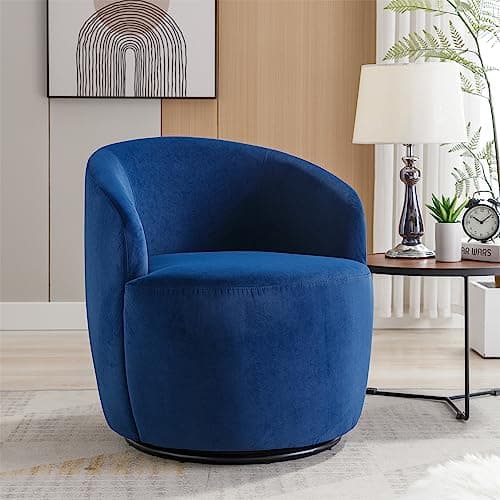 i-POOK Swivel Accent Chair, Modern Velvet Upholstered Armchair White