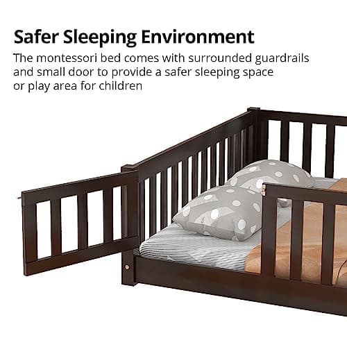 Montessori Floor Bed for Children, Espresso