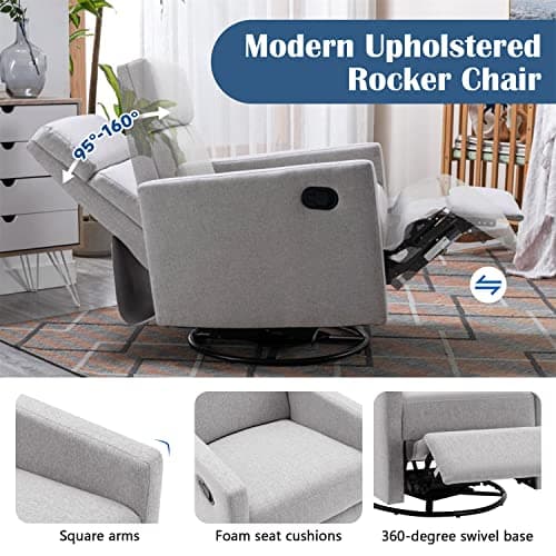 i-POOK 360 Degree Swivel Recliner Chair, Gray