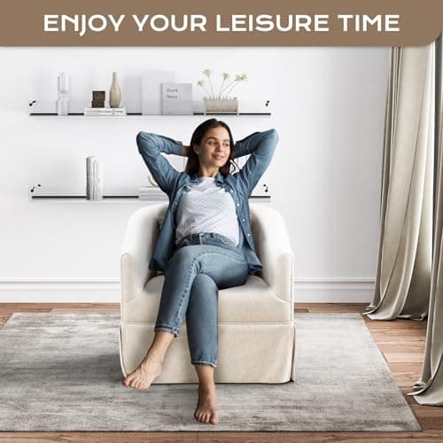 Barrel Swivel Chair with Padded Cushion for Living Room, Nursery, Lounge, Office