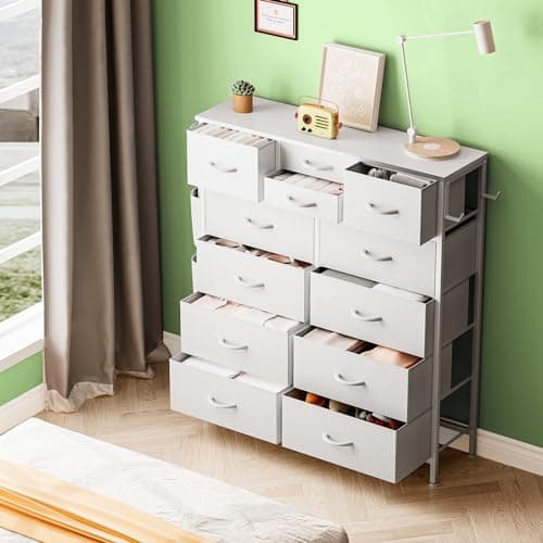 12-Drawer Dresser for Bedroom and Living Room (White)
