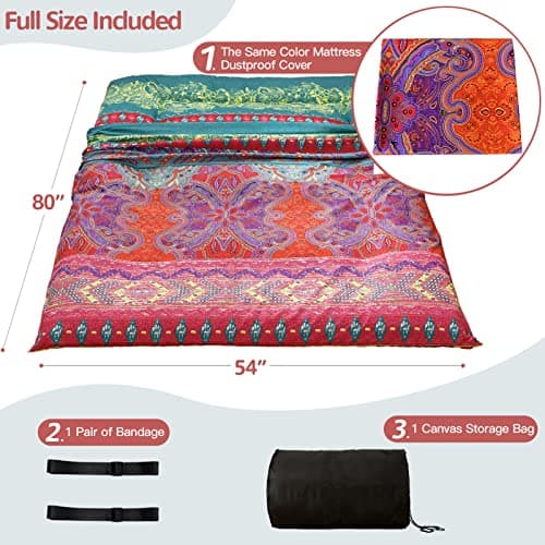 MAXYOYO Boho Floral Japanese Futon Mattress Full Size Folding Camping Sleeping Pad