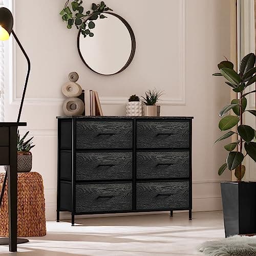 Sorbus Dresser with 6 Faux Wood Drawers - Storage Furniture for Bedroom & Closet