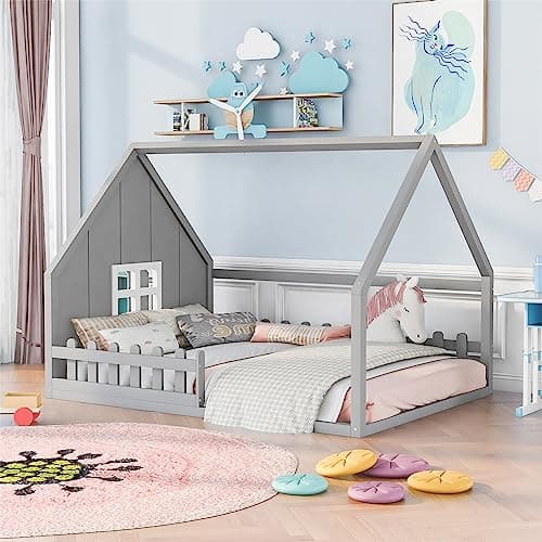 i-POOK Full Size House Bed for Children, Teens, Boys or Girls