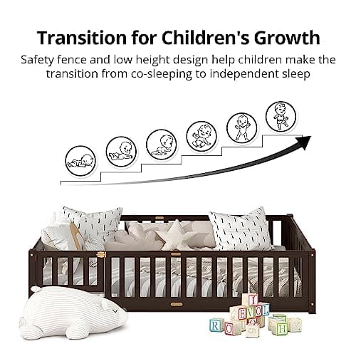 Montessori Floor Bed for Children, Espresso