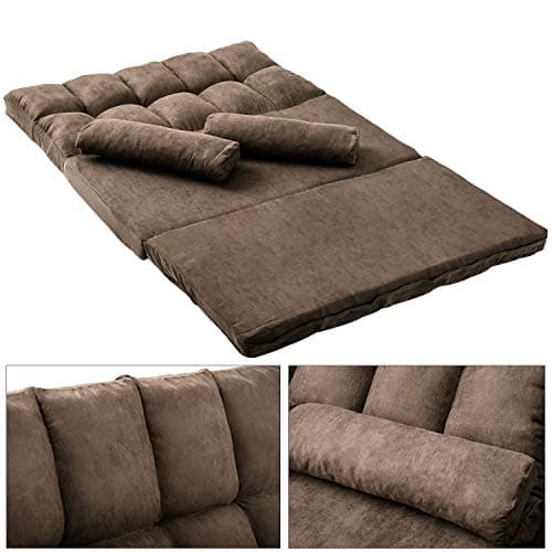 i-POOK Reclining Chaise Lounge Sofa Bed, Brown