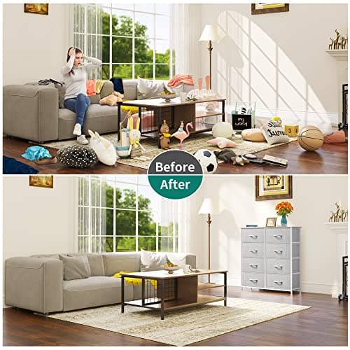 DWVO Tall Black Dresser with 8 Drawers for Bedroom & Closet