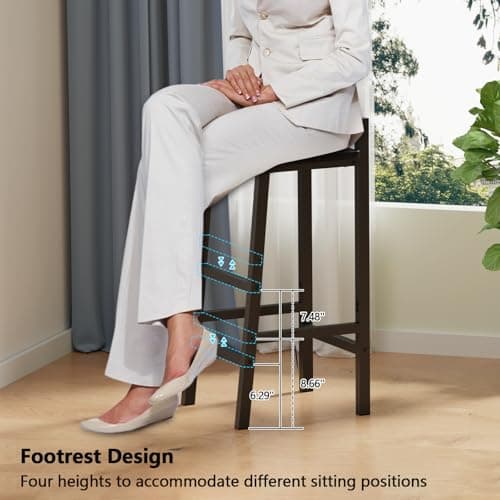 Furologee Black Counter Height Bar Stool Set of 2