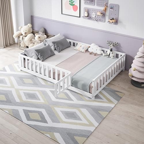 Sturdy Montessori-Style Wooden Floor Bed for Growing Children
