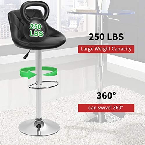 BestOffice Counter Height Bar Stool Set with Swivel PU Leather Back