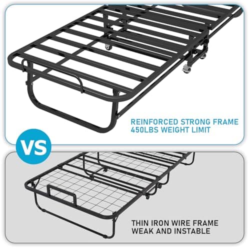 Sadenicel Portable Roll Away Bed with Memory Foam Mattress