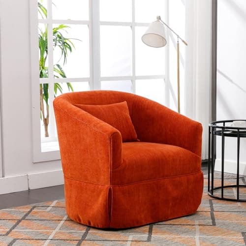 Modern Mint Green Swivel Accent Chair with Pillow