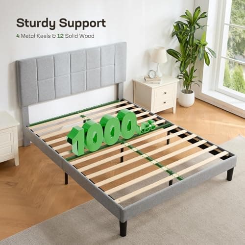 Marsail Queen Platform Bed, 1000 lbs Capacity, Storage, Easy Assembly