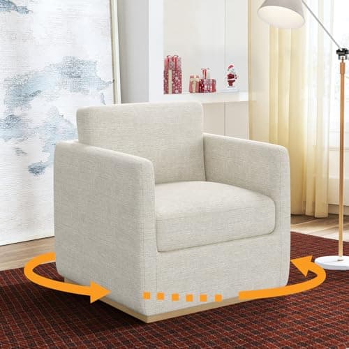 Premium Swivel Accent Chair for Living Room and Bedroom, Leather Black