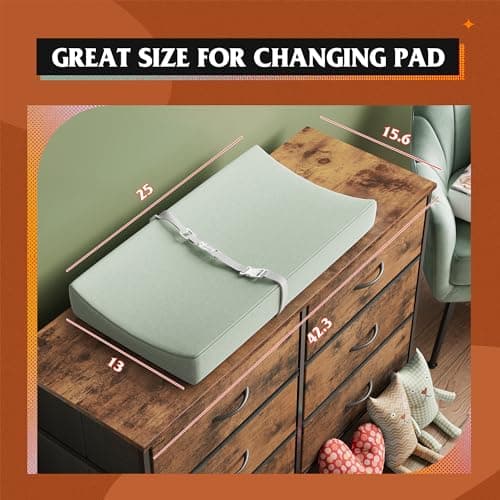 Rustic Brown Wood Grain Dresser with 6 Drawers and TV Stand for 50 TV
