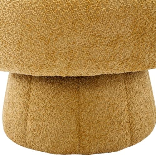 i-POOK Accent Chair: Swivel Barrel Armchair with Wide Upholstery & Fluffy Fabric, 300 Lbs Capacity, Yellow