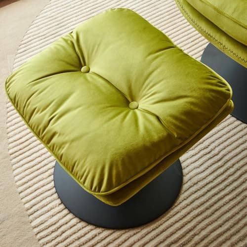 Oversized Swivel Chair with Ottoman, Light Green Lounge Sofa